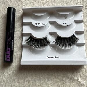 Ardell Fauxmink Eyelashes & Duo Quick Set Striplash‎ Adhesive Dark Tone